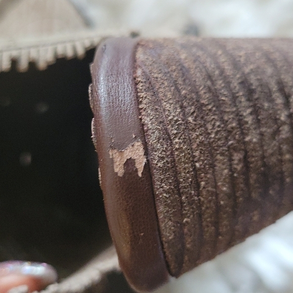 Naughty monkey peep toe cutout booties block heel boho size 9.5 - Picture 13 of 14